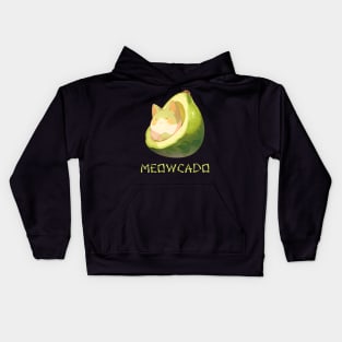 Meowcado Funny Avocado Kawaii Cat Lover Kids Hoodie